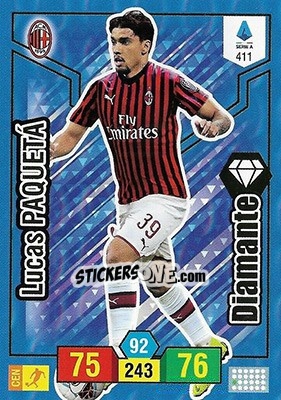 Sticker Lucas Paquetá - Calciatori 2019-2020. Adrenalyn XL n. 411 - Panini