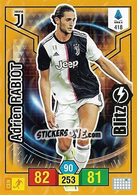 Sticker Adrien Rabiot - Calciatori 2019-2020. Adrenalyn XL n. 418 - Panini