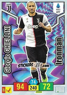 Sticker Giorgio Chiellini - Calciatori 2019-2020. Adrenalyn XL n. 427 - Panini