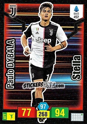 Sticker Paulo Dybala - Calciatori 2019-2020. Adrenalyn XL n. 452 - Panini