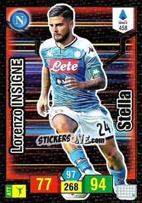 Sticker Lorenzo Insigne - Calciatori 2019-2020. Adrenalyn XL n. 458 - Panini