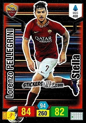 Sticker Lorenzo Pellegrini - Calciatori 2019-2020. Adrenalyn XL n. 460 - Panini