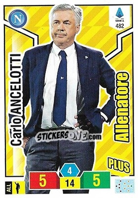 Sticker Carlo Ancelotti - Calciatori 2019-2020. Adrenalyn XL n. 482 - Panini