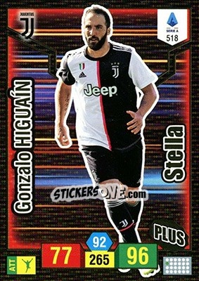 Sticker Gonzalo Higuain - Calciatori 2019-2020. Adrenalyn XL n. 518 - Panini