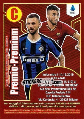 Sticker Brozovic / Cristante - Calciatori 2019-2020. Adrenalyn XL n. C - Panini