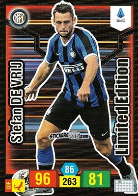 Sticker Stefan De Vrij - Calciatori 2019-2020. Adrenalyn XL n. LE-SDV - Panini