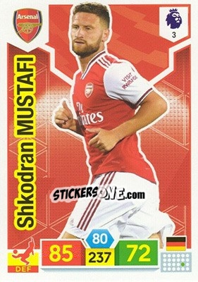 Sticker Shkodran Mustafi - English Premier League 2019-2020. Adrenalyn XL n. 3 - Panini