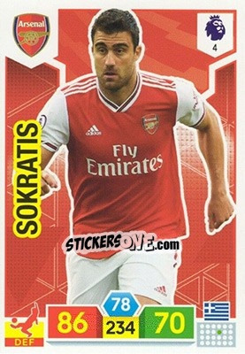 Sticker Sokratis Papastathopoulos - English Premier League 2019-2020. Adrenalyn XL n. 4 - Panini