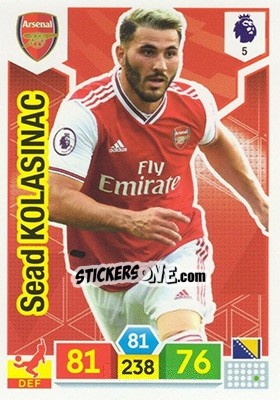 Sticker Sead Kolašinac - English Premier League 2019-2020. Adrenalyn XL n. 5 - Panini