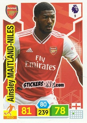 Sticker Ainsley Maitland-Niles - English Premier League 2019-2020. Adrenalyn XL n. 9 - Panini