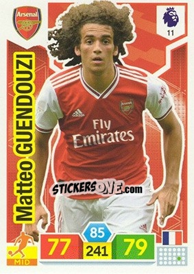 Sticker Matteo Guendouzi - English Premier League 2019-2020. Adrenalyn XL n. 11 - Panini