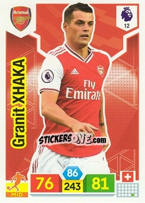 Sticker Granit Xhaka - English Premier League 2019-2020. Adrenalyn XL n. 12 - Panini