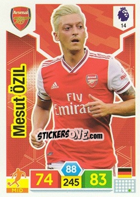 Cromo Mesut Özil - English Premier League 2019-2020. Adrenalyn XL - Panini