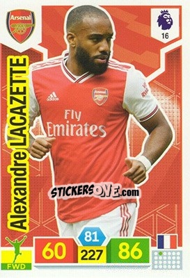 Sticker Alexandre Lacazette - English Premier League 2019-2020. Adrenalyn XL n. 16 - Panini