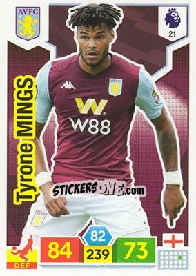 Sticker Tyrone Mings - English Premier League 2019-2020. Adrenalyn XL n. 21 - Panini