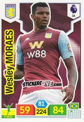 Figurina Wesley Morales - English Premier League 2019-2020. Adrenalyn XL n. 34 - Panini