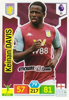 Sticker Keinan Davis - English Premier League 2019-2020. Adrenalyn XL n. 35 - Panini