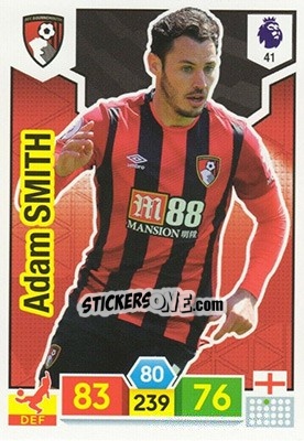 Sticker Adam Smith - English Premier League 2019-2020. Adrenalyn XL n. 41 - Panini