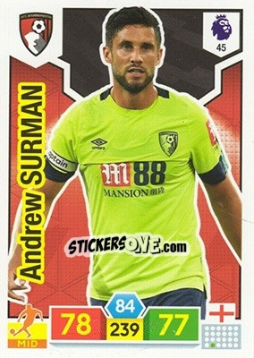 Sticker Andrew Surman - English Premier League 2019-2020. Adrenalyn XL n. 45 - Panini