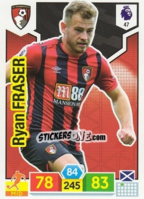Sticker Ryan Fraser - English Premier League 2019-2020. Adrenalyn XL n. 47 - Panini
