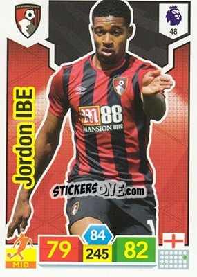Sticker Jordon Ibe - English Premier League 2019-2020. Adrenalyn XL n. 48 - Panini