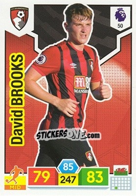 Sticker David Brooks - English Premier League 2019-2020. Adrenalyn XL n. 50 - Panini