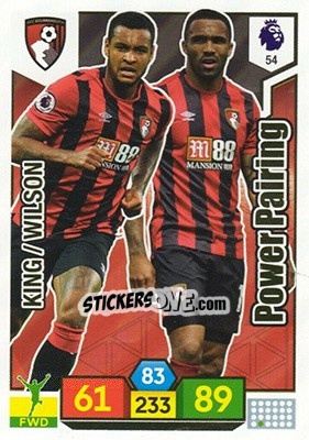 Sticker Callum Wilson / Joshua King - English Premier League 2019-2020. Adrenalyn XL n. 54 - Panini