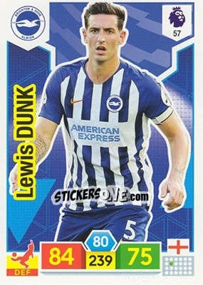 Sticker Lewis Dunk - English Premier League 2019-2020. Adrenalyn XL n. 57 - Panini