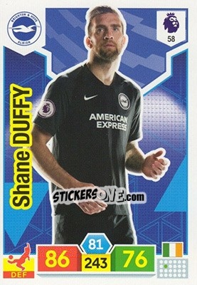 Sticker Shane Duffy - English Premier League 2019-2020. Adrenalyn XL n. 58 - Panini