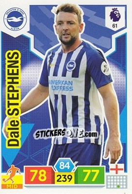 Sticker Dale Stephens - English Premier League 2019-2020. Adrenalyn XL n. 61 - Panini