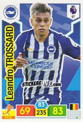 Sticker Leandro Trossard - English Premier League 2019-2020. Adrenalyn XL n. 67 - Panini