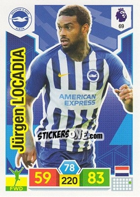 Sticker Jürgen Locadia - English Premier League 2019-2020. Adrenalyn XL n. 69 - Panini