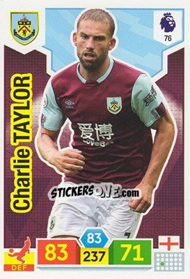 Sticker Charlie Taylor - English Premier League 2019-2020. Adrenalyn XL n. 76 - Panini