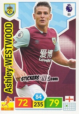 Sticker Ashley Westwood - English Premier League 2019-2020. Adrenalyn XL - Panini