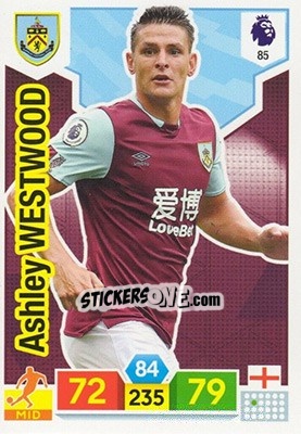 Sticker Ashley Westwood - English Premier League 2019-2020. Adrenalyn XL n. 85 - Panini