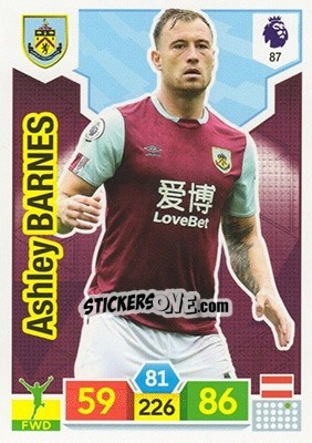 Sticker Ashley Barnes - English Premier League 2019-2020. Adrenalyn XL n. 87 - Panini