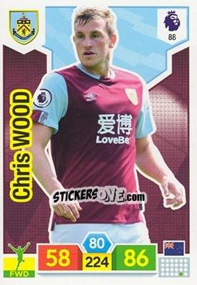 Sticker Chris Wood - English Premier League 2019-2020. Adrenalyn XL n. 88 - Panini