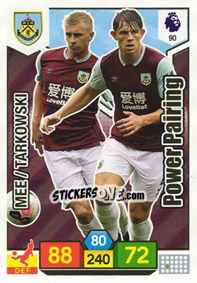 Sticker Ben Mee / James Tarkowski - English Premier League 2019-2020. Adrenalyn XL n. 90 - Panini