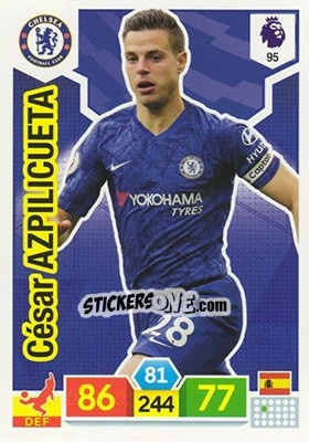 Sticker César Azpilicueta - English Premier League 2019-2020. Adrenalyn XL n. 95 - Panini