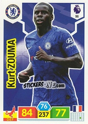 Sticker Kurt Zouma - English Premier League 2019-2020. Adrenalyn XL n. 96 - Panini