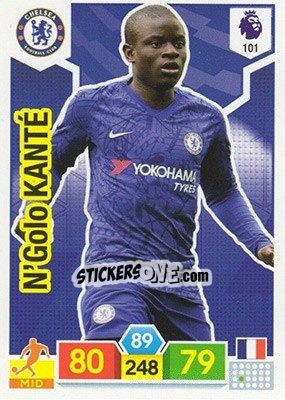 Sticker N'Golo Kanté - English Premier League 2019-2020. Adrenalyn XL n. 101 - Panini