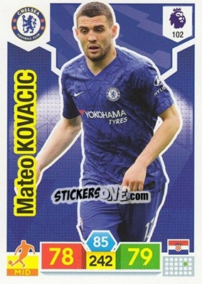 Sticker Mateo Kovacic - English Premier League 2019-2020. Adrenalyn XL n. 102 - Panini