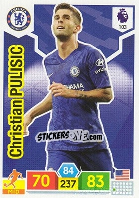 Sticker Christian Pulisic - English Premier League 2019-2020. Adrenalyn XL n. 103 - Panini