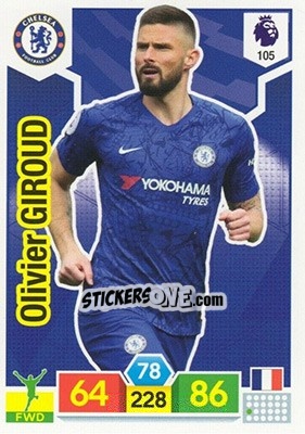 Sticker Olivier Giroud - English Premier League 2019-2020. Adrenalyn XL - Panini