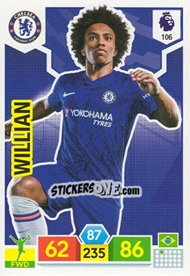 Sticker Willian - English Premier League 2019-2020. Adrenalyn XL n. 106 - Panini