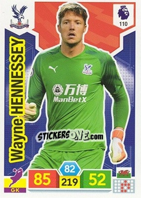 Sticker Wayne Hennessey - English Premier League 2019-2020. Adrenalyn XL n. 110 - Panini