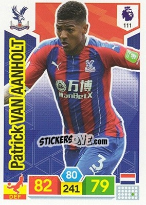 Sticker Patrick van Aanholt - English Premier League 2019-2020. Adrenalyn XL n. 111 - Panini