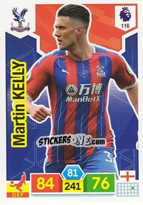 Sticker Martin Kelly - English Premier League 2019-2020. Adrenalyn XL n. 116 - Panini