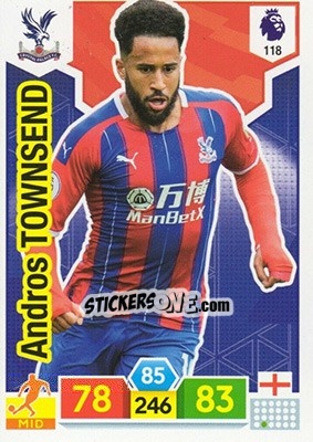Sticker Andros Townsend - English Premier League 2019-2020. Adrenalyn XL n. 118 - Panini