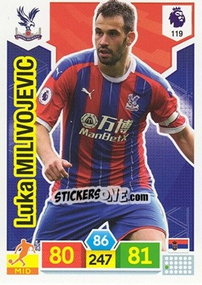 Sticker Luka Milivojevic - English Premier League 2019-2020. Adrenalyn XL n. 119 - Panini